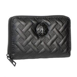 NEW REBECCA & RIFKA women's smooth basket weave quilt with medallion zip indexer